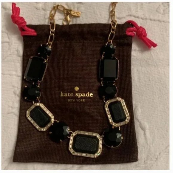 Kate Spade Jackpot Jewels black gold stone necklace nwot - Picture 12 of 13